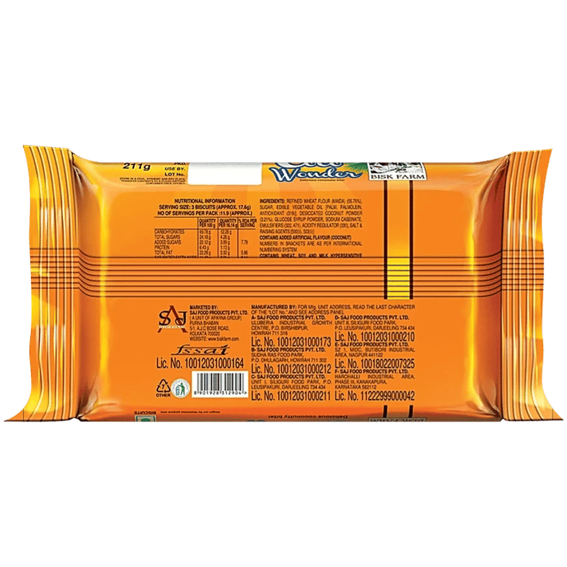 Bisk Farm Coco Wonder Biscuit, 140 g Pouch - Bisk Farm Coco Wonder Biscuit, 140 g Pouch view 3