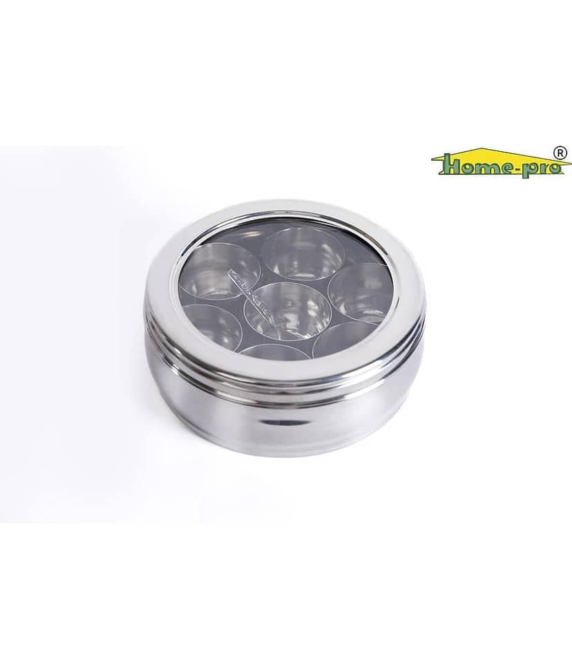 HomePro - Masala Dabba SS Steel Silver Spice Container ( Set of 1 ) view 2