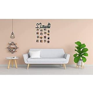 Khush Its Amazing Wood Home Decor Dark Green Moments Picture Photo Frame for Wall Decor Photos Artworks Prints Multi Pictures Organizer & Hanging Display Frames with Wood Clips view 2