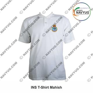 ArmyNavyAir INS Mahish T-Shirt (Small) | Premium Embroidered Polo | Casual & Defence Wear