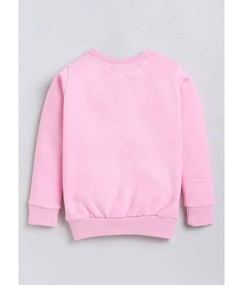 Lazy Shark Girls Cotton Sweatshirt ( Pink ) view 2