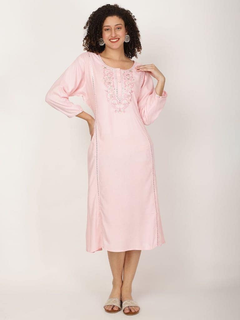 Ethnic Motifs Embroidered Straight Kurta view 2