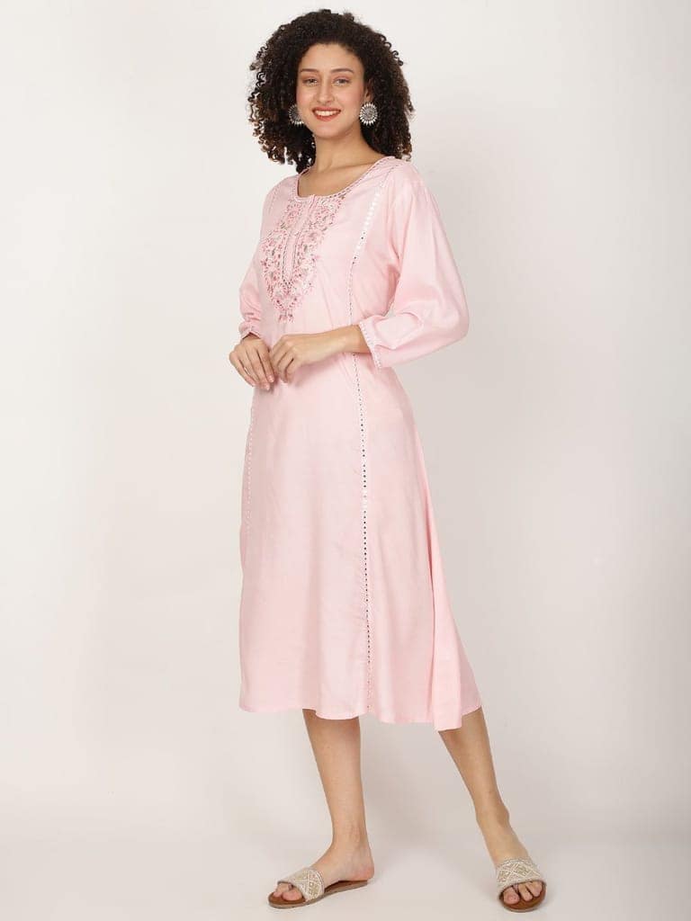 Ethnic Motifs Embroidered Straight Kurta view 4