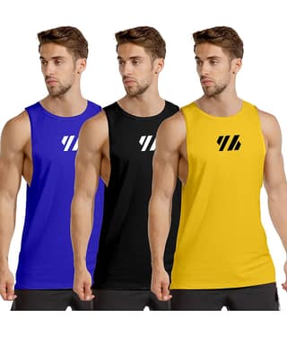 FTX Pack of 3 Polyester Gym Vest For Men ( Red )