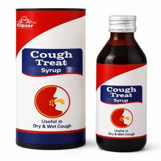 Cipzer Cough Treat Syrup (200ml): Fast, Soothing Relief for Wet, Dry & Allergic Coughs