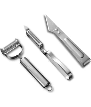 SHARUJA 3 in 1 Vegetable Peeler, Multifunctional Fruit Peelers with 3 Blades Sta - Silver Stainless Steel Vegetable Peeler ( Pack of 3 )