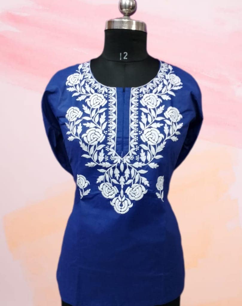 SHORT BLUE COTTON KURTI view 2