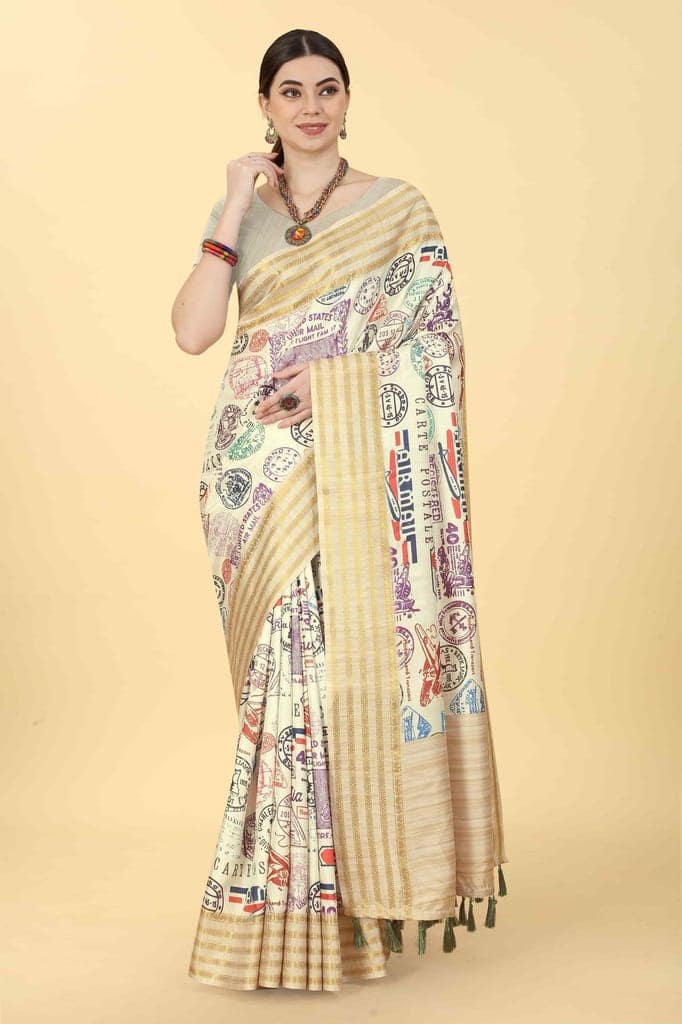 Women's Chanderi Digital Print Saree