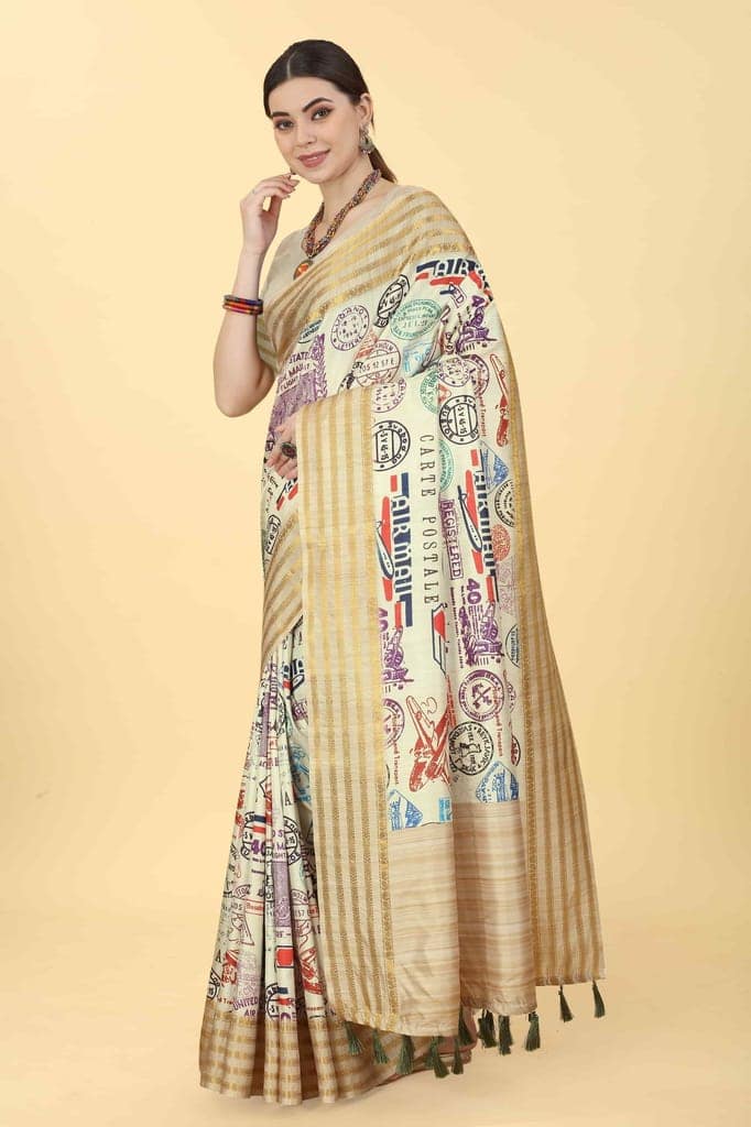 Women's Chanderi Digital Print Saree view 2