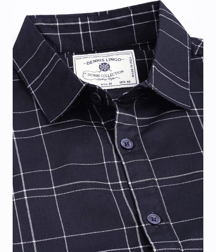 Dennis Lingo - Navy 100% Cotton Slim Fit Men's Casual Shirt ( Pack of 1 ) view 2