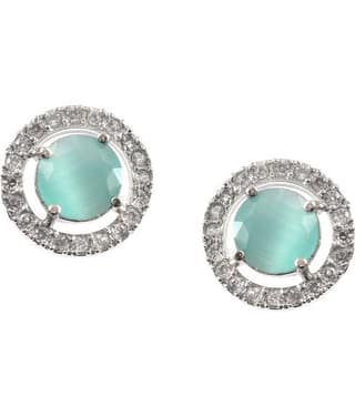 Jewar Mandi - Sky Blue Cluster Earrings ( Pack of 1 )