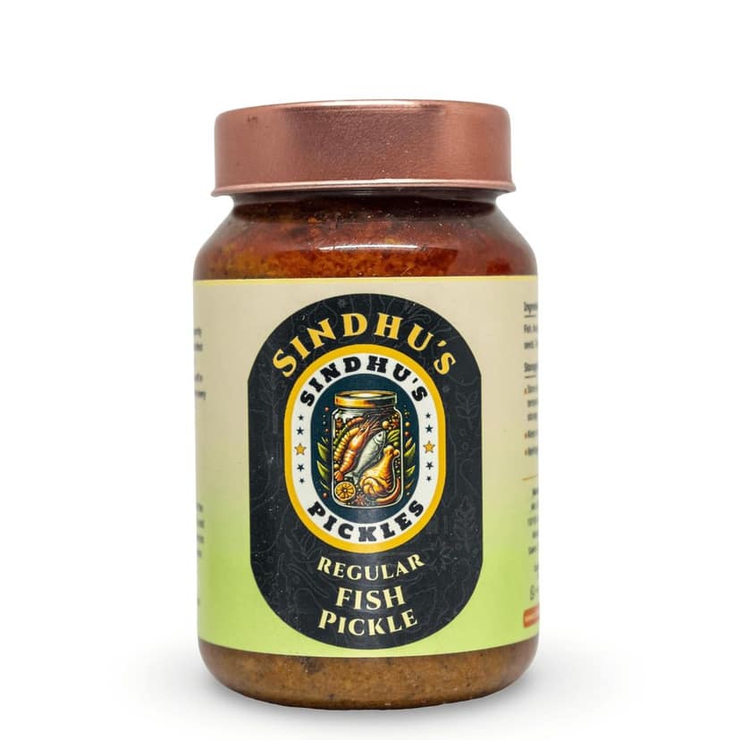 Sindhu's Tangy Regular Fish Pickles, 100g, Authentic Indian Flavor