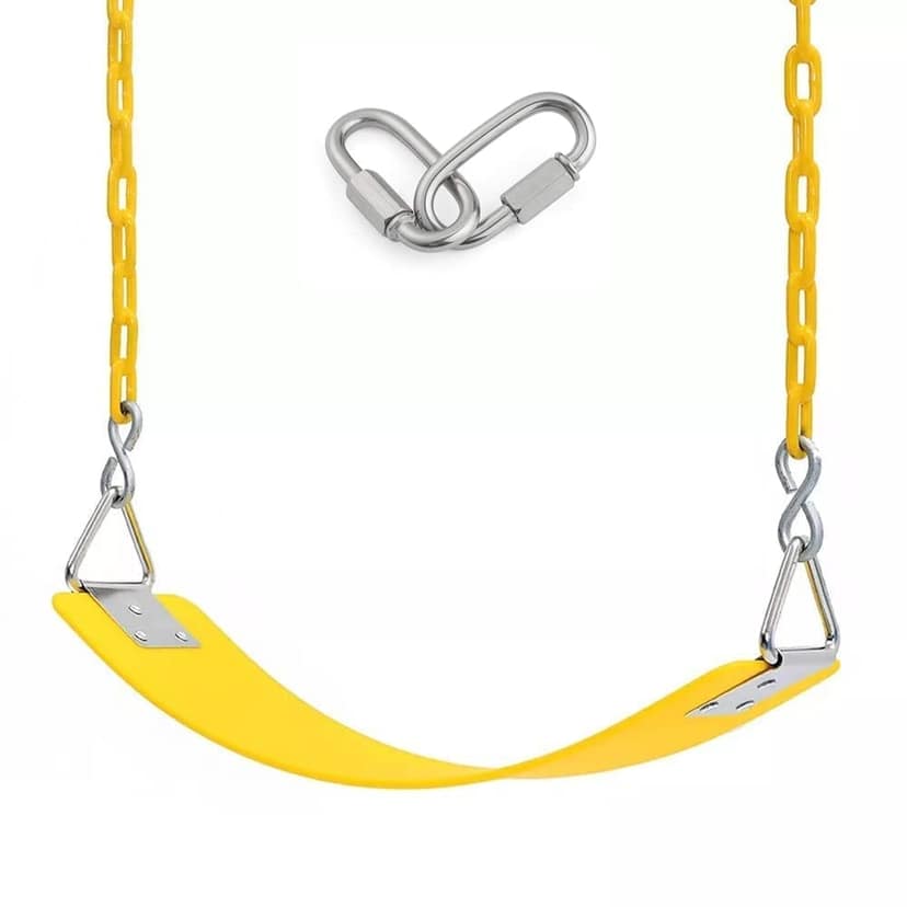 REZNOR Heavy Duty Flexible Swing Seat with Metal Triangle Ring, Anti-Rust Chain Set for Kids & Adults, Playground, Jungle & Gym