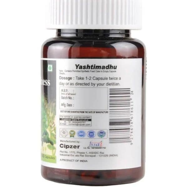 Cipzer Yashtimadhu Capsule, Relieving heartburn, stomach ulcers(60 Capsules) view 2