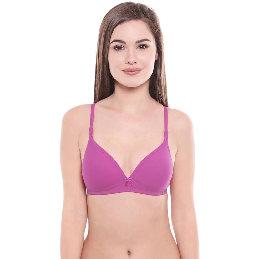 Bodycare Polycotton Padded Non wired Tshirt Bra-Pack of 3 view 2