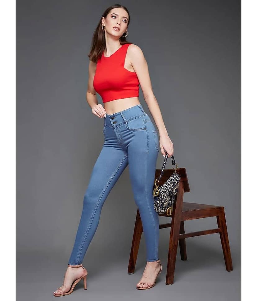 Miss Chase - Blue Cotton Skinny Fit Women's Jeans ( Pack of 1 ) view 2