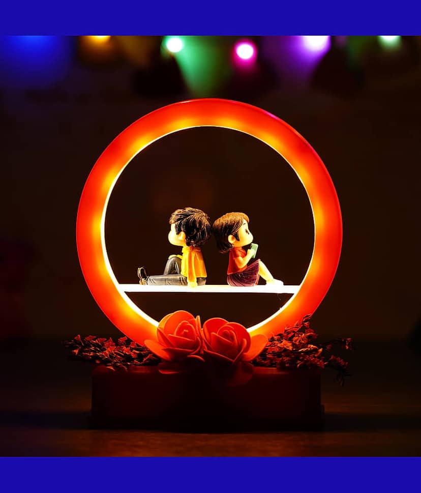 eCraftIndia Red Man Proposing Light Showpiece view 2