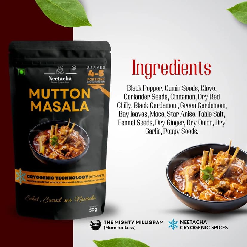 NEETACHA Premium Cryogenic Mutton Masala I 50g view 4
