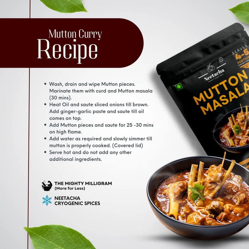 NEETACHA Premium Cryogenic Mutton Masala I 50g view 6