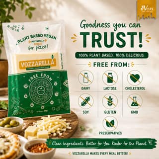 1Ness Vozzarella Plant Based Mozzarella Cheese | Vegan, Dairy Free & Lactose Free | Grateable & Sliceable Cheese for Pizza, Pasta & Sandwiches | Pack of 2 x 200g