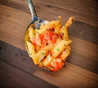 Pink sauce pasta