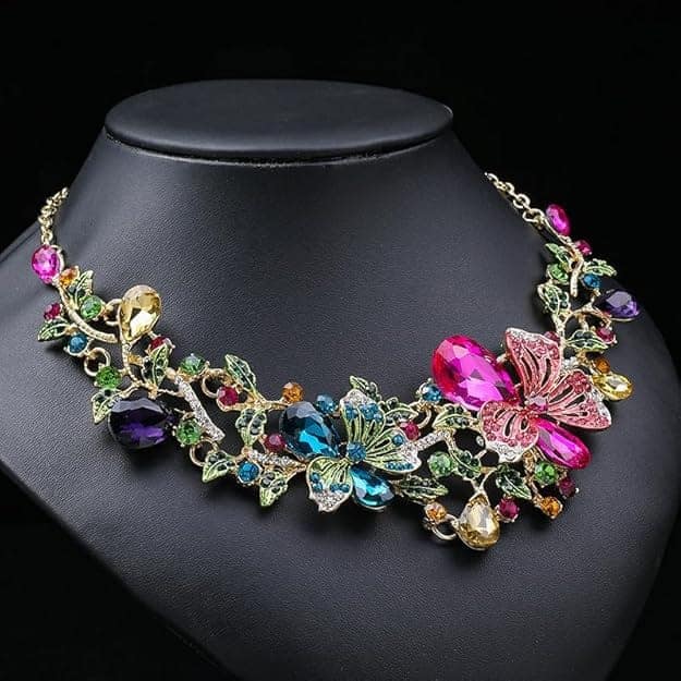 Shining Diva Fashion Necklace Jewellery Set for Women Latest Stylish Design Fancy Crystal view 5