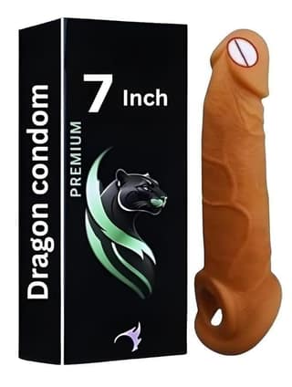 Premium Dragons Condom, 7 Inch, Silicone, Natural Color, for Men Ultra Soft | Long Lasted | Extra Pleasure Extra size