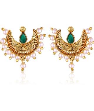 Vighnaharta Green Chandbalis Earrings ( Pack of 1 )