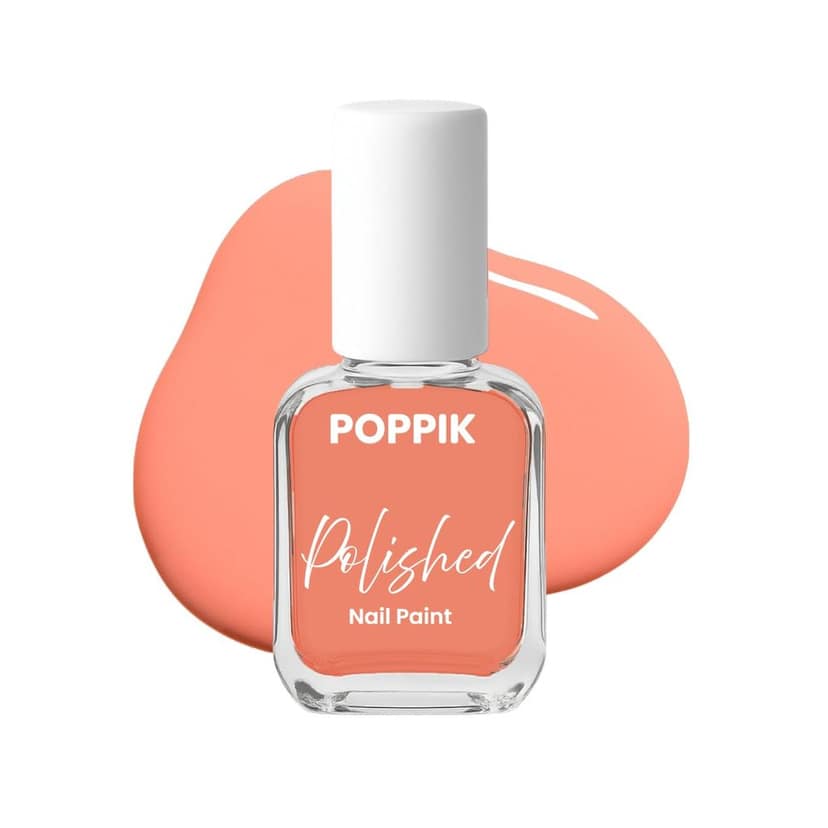 POPPIK Polished Nail Paint 8 ml, Quick-Dry, Long-Lasting & Chip-Resistant Nail Colour with Intense Pigment, Waterproof & Scratch-Proof, Satin Finish, Non-Toxic & Skin-Friendly