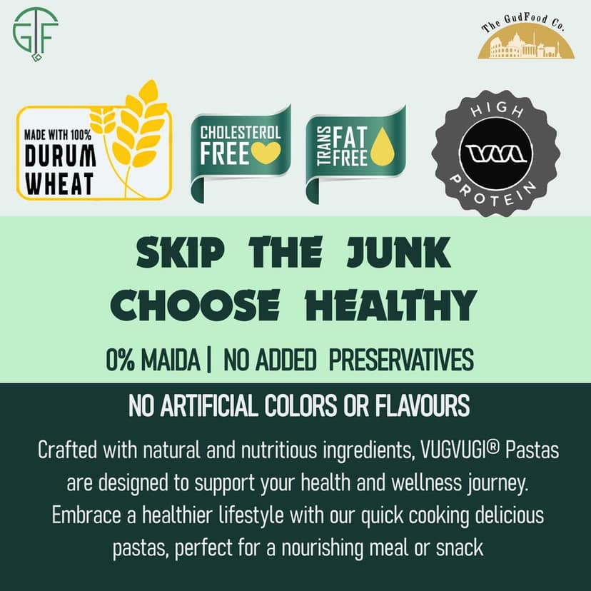 The GudFood Co VUGVUGI Durum Wheat Beetroot Fusilli Pasta, No Maida, High Protein view 4