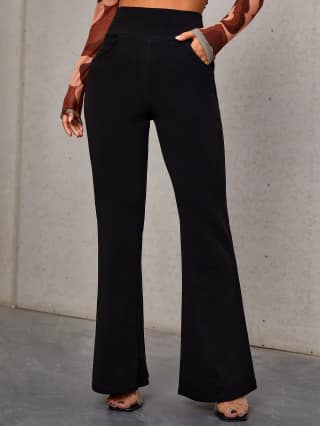 Latest Street Fashion High Waist Slant Pocket Flare Leg Pants Palazzo (size - M) by LATEST STREET FASHION