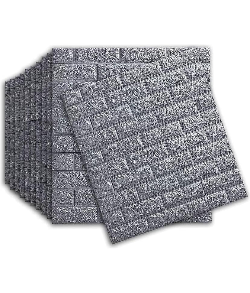 KRAMOX 3D Brick Wallpaper – White PE Foam Self-Adhesive Wall Sticker | Realistic Brick Design | DIY Peel & Stick Wallpaper for Home, Living Room, Bedroom, Hotel & Café Décor