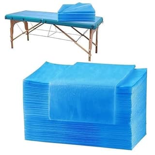 FAIRBIZPS Disposable Non-Woven Bed Sheet for Hospital, Hotel, Spa and Beauty Parlor, 182.88 cm x 60.96 cm, Blue Pack of 10