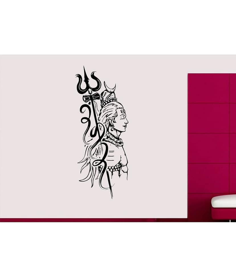 Asmi Collection God Shiva Bhole Baba Wall Sticker ( 100 x 40 cms ) view 2