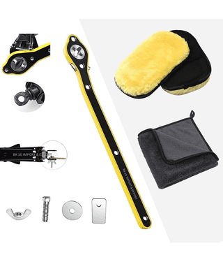 BK 10 IMPORT & EXPORT Labor Saving Hand Car Jack Wrench with Car Wash Gloves with Car Drying Microfiber Cloths Towels | Car Cleaning Accessories