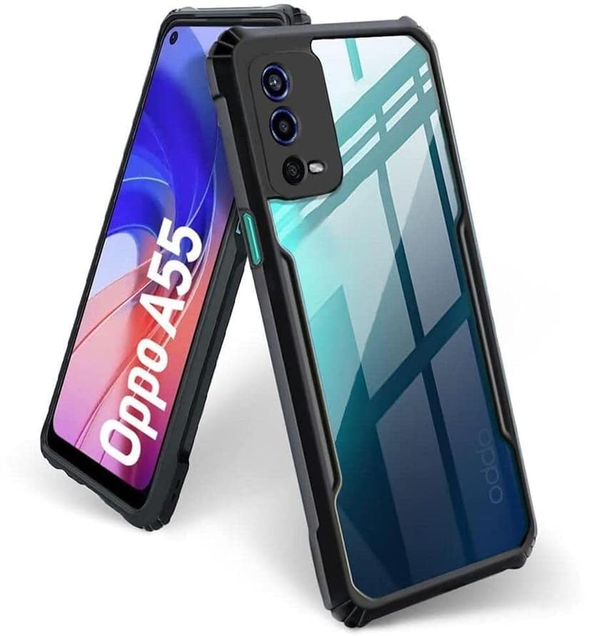 PLUGTECH Slim Shockproof Case | Matte Black Soft | Drop Protection | Precise Cutouts | Premium Mobile Cover for Oppo A55