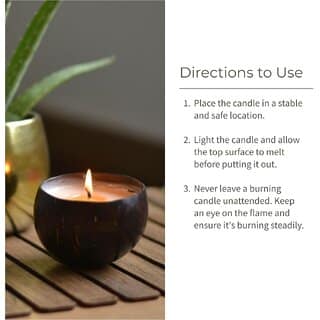 Coconut Shell Spice Candle/Diya Eco-Friendly Scented Soy Wax Candles for Diwali Festives - Wooden view 2