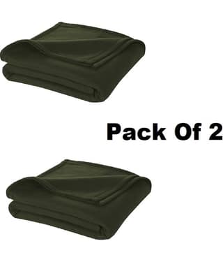 UrbanArts Fleece Solid Single Bed Blanket ( 228 cm x 152 cm ) - Maroon ( Pack of 2 )