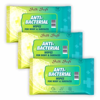 Silk Soft Anti-Bacterial Wet Wipes (Pack of 3) | Germ Protection Disinfectant Wipes | Alcohol-free & Paraben-free | Extra Thick Wet Wipes for Skin & Surfaces with freshness |