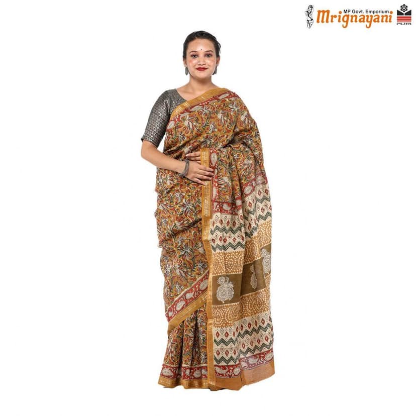 HANDLOOM MAHESHWARI SILK SAREE WITH BLOUSE (SKU - 3N0104050422, SAREE- 1279)