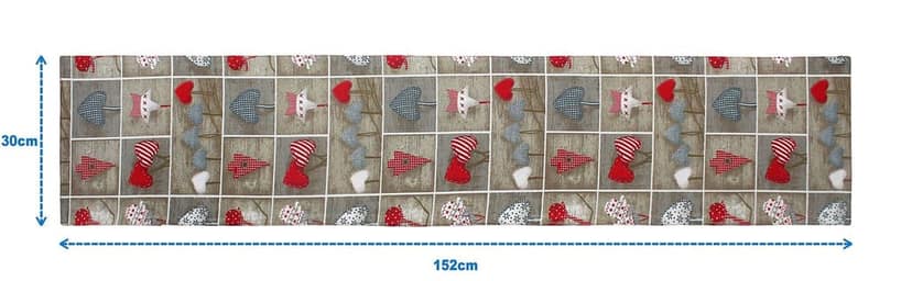Airwill, Cotton Printed Pattern Table Runner 30x152cm (Red,Brown) - Pack of 1