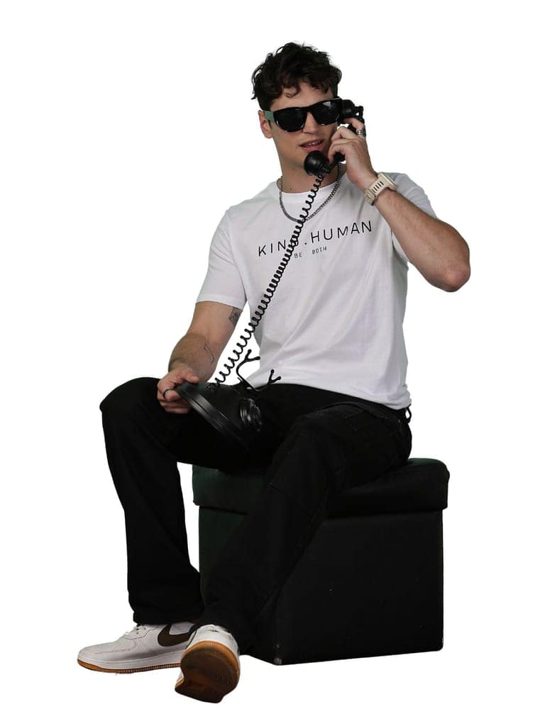 Cotton White Kind Human T-Shirt view 6