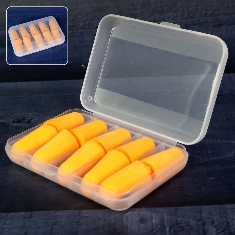 Foam Ear Plugs with Portable Storage Box (5 Pairs)