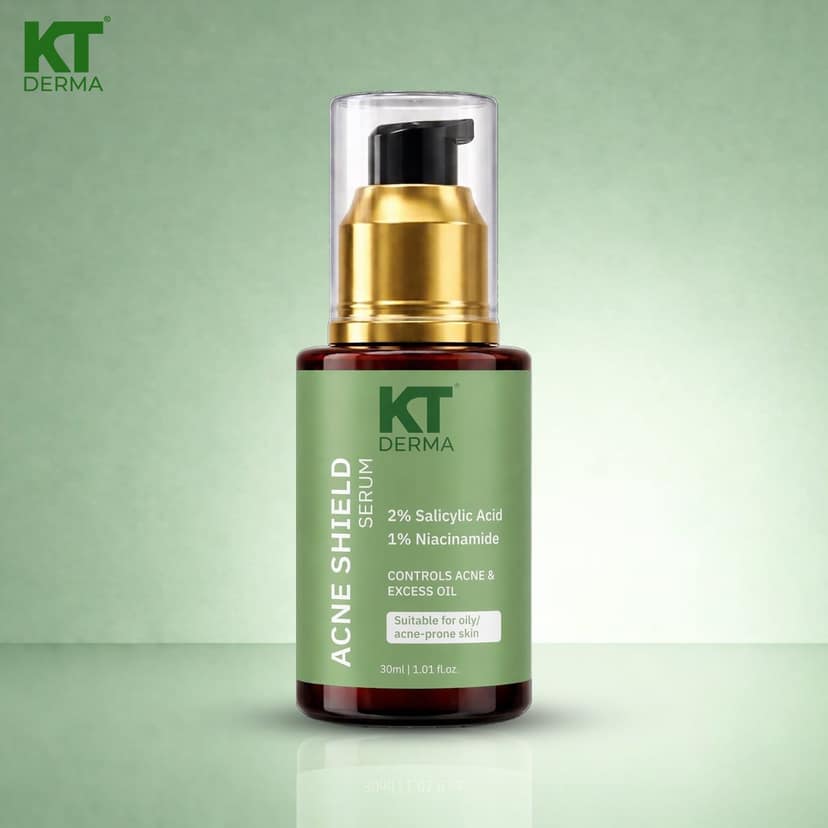 KT DERMA Acne Shield Serum - 2% Salicylic & 1% Niacinamide for Active Acne, Blackheads & Open Pores | Oil Control Formula with Hyaluronic Acid - 30 ml view 3