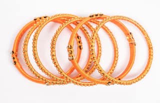 Orange Silk Thread Bangle Set of 4