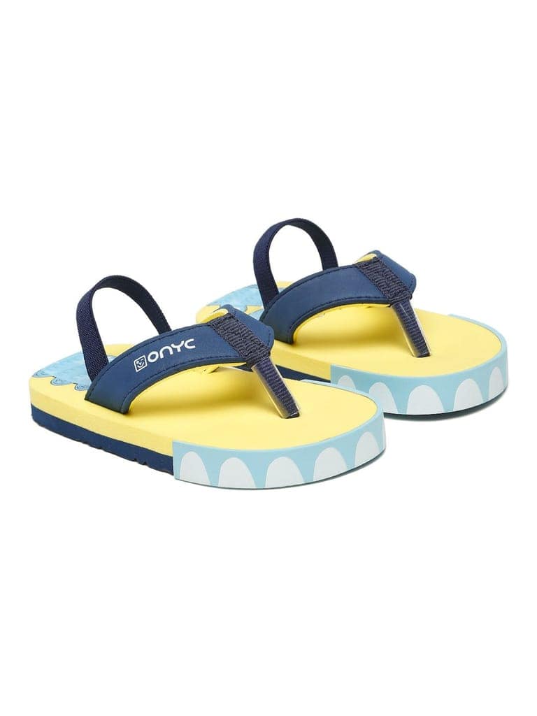 Premium Dino V-Shape Flip-flops With Adjustable BackSupport - Yellow (Unisex) view 3
