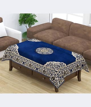 FURNISHING HUT Self Design Chenille 6 Seater Rectangle Table Cover ( 137 x 90 ) cm Pack of 1 Purple