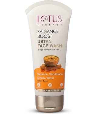 Lotus Herbals Radiance Boost Ubtan Face Wash , Turmeric, Sandalwood & Rose Water , 100G