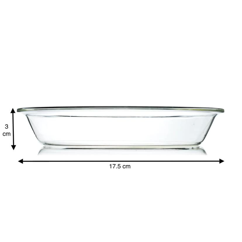 VERTIS Pizza Plates Set of 2 Half Plates Clear Ovenproof Flameproof