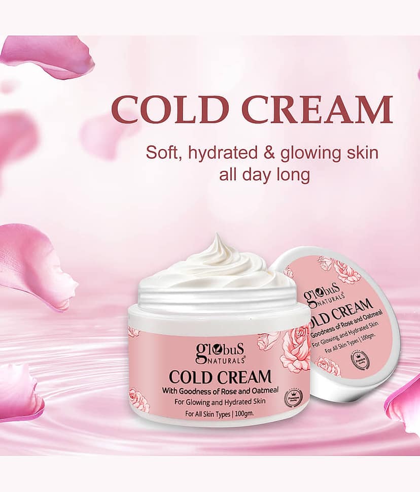 Globus Naturals Cold Cream & Non Sticky Formula,For Healthy, Soft, Hydrated,Glowing Skin,100Gm (Pack of 5) view 2